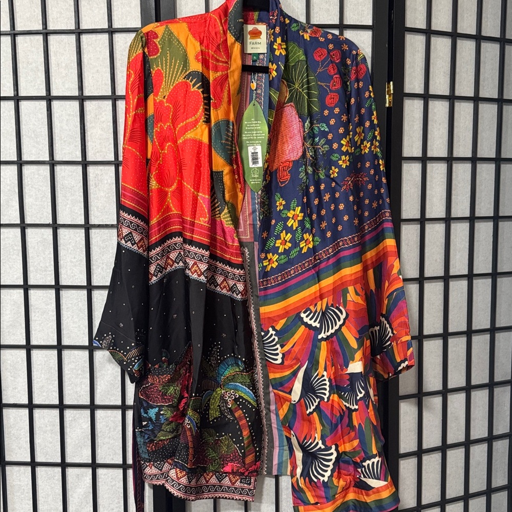 Farm Rio Mixed Scarf Print Kimono – Size XL – NWT - Picture 7 of 11